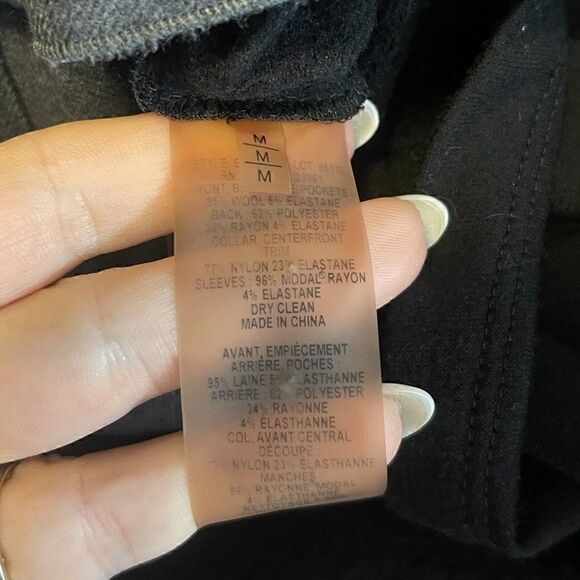 Elie Tahari Valerie Tab-Sleeve Wool Blend Block & Gray Colorblock Shirtdress M - Picture 16 of 16